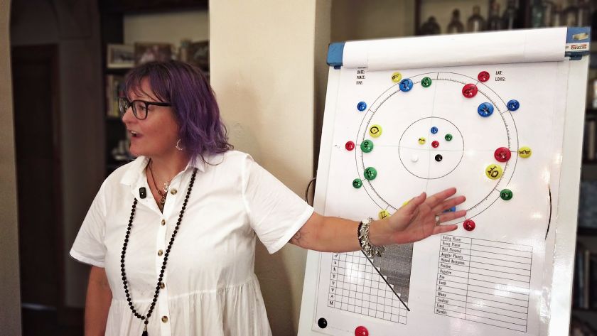 Dianne Garven teaching an astrology class
